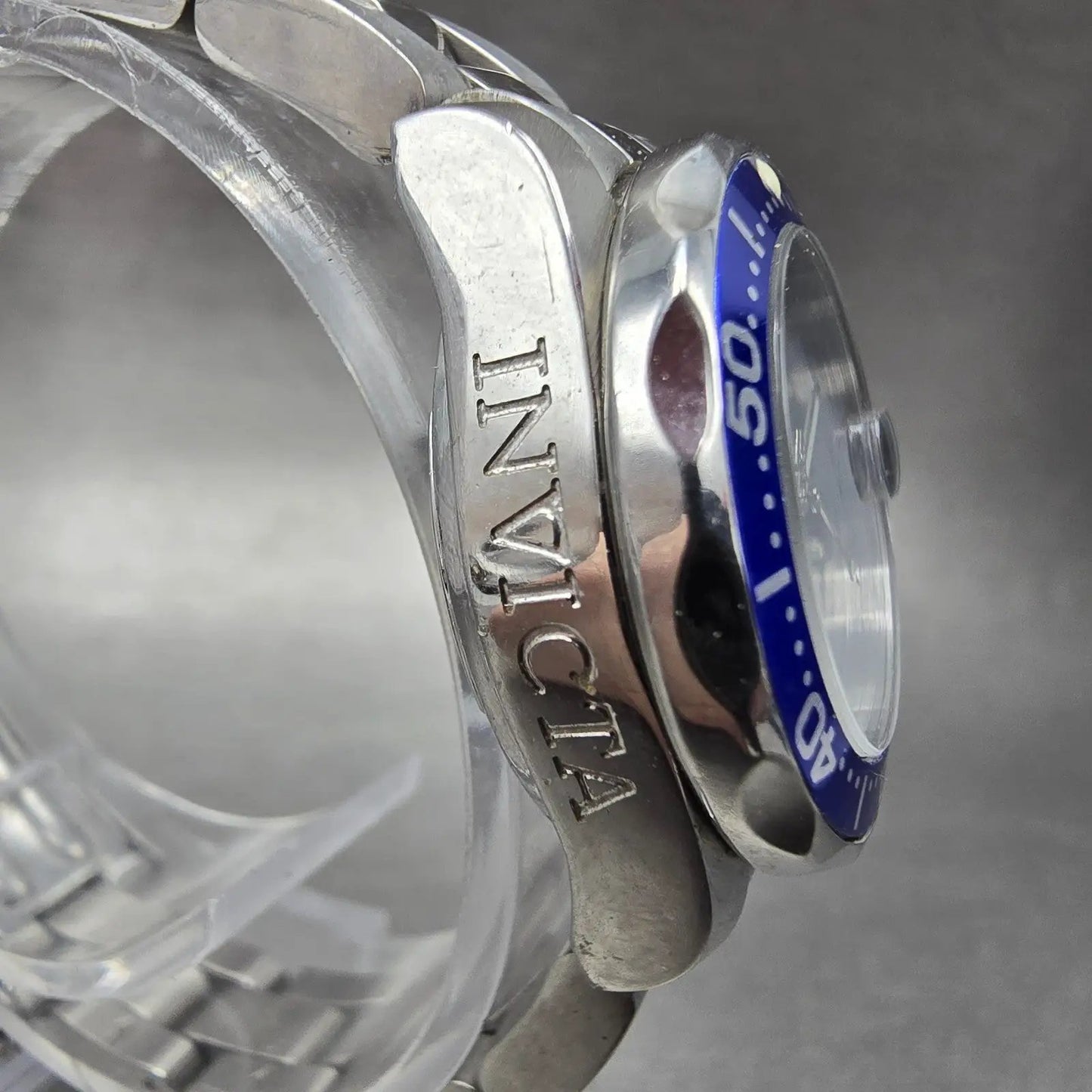 Invicta Pro Diver Watch Women 24mm Blue Dial Silver Tone Date 9177 New Battery Q3