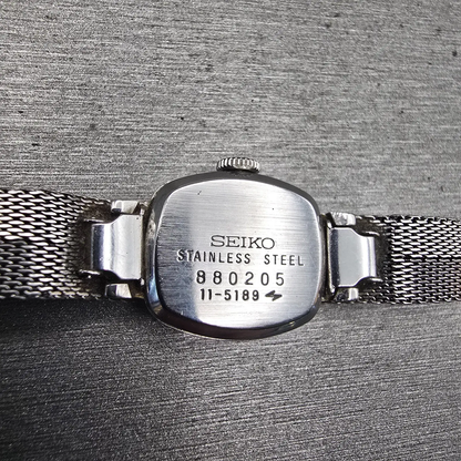 Seiko Watch Women 16mm Silver Dial Silver Tone Rectangle 11-5189 Works Vintage10