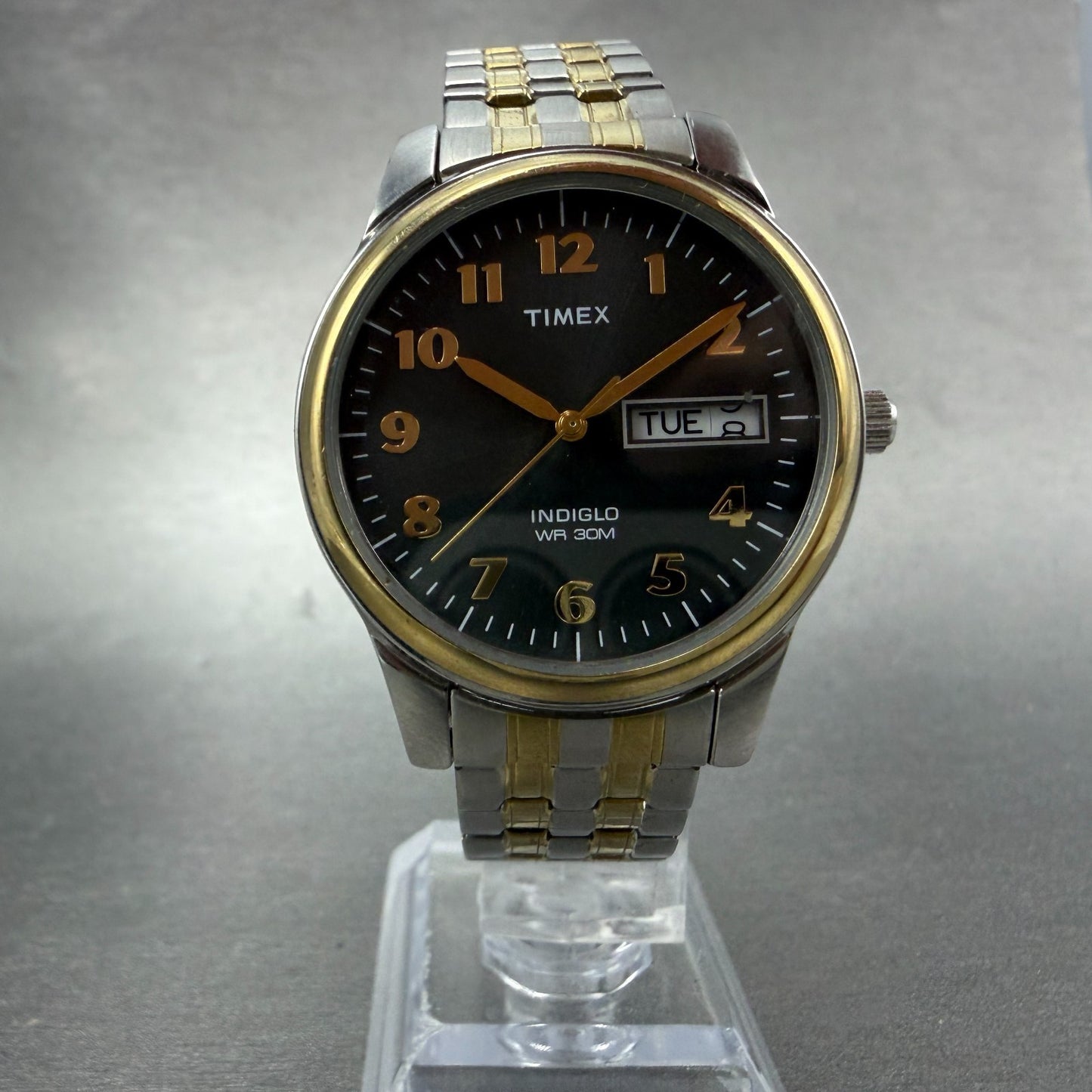 Timex Charles Street Watch Men 36mm Gray Dial Two Tone Daydate T26481 NewBattery5