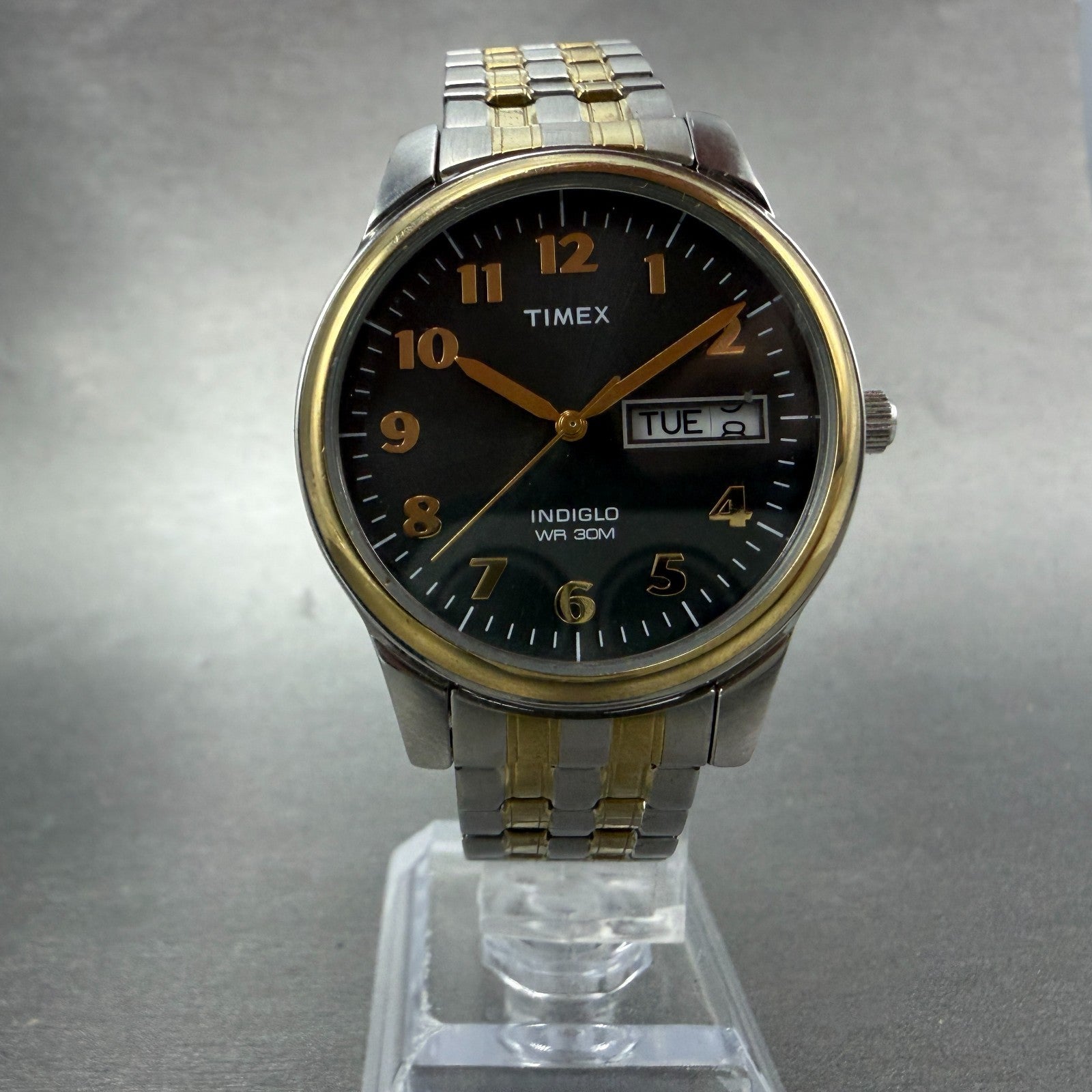 Timex Charles Street Watch Men 36mm Gray Dial Two Tone Daydate T26481 NewBattery5