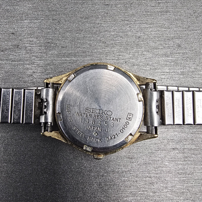 Seiko Watch Women 24mm Gold Dial Gold Tone Round 3421-0100 New Battery Vintage10