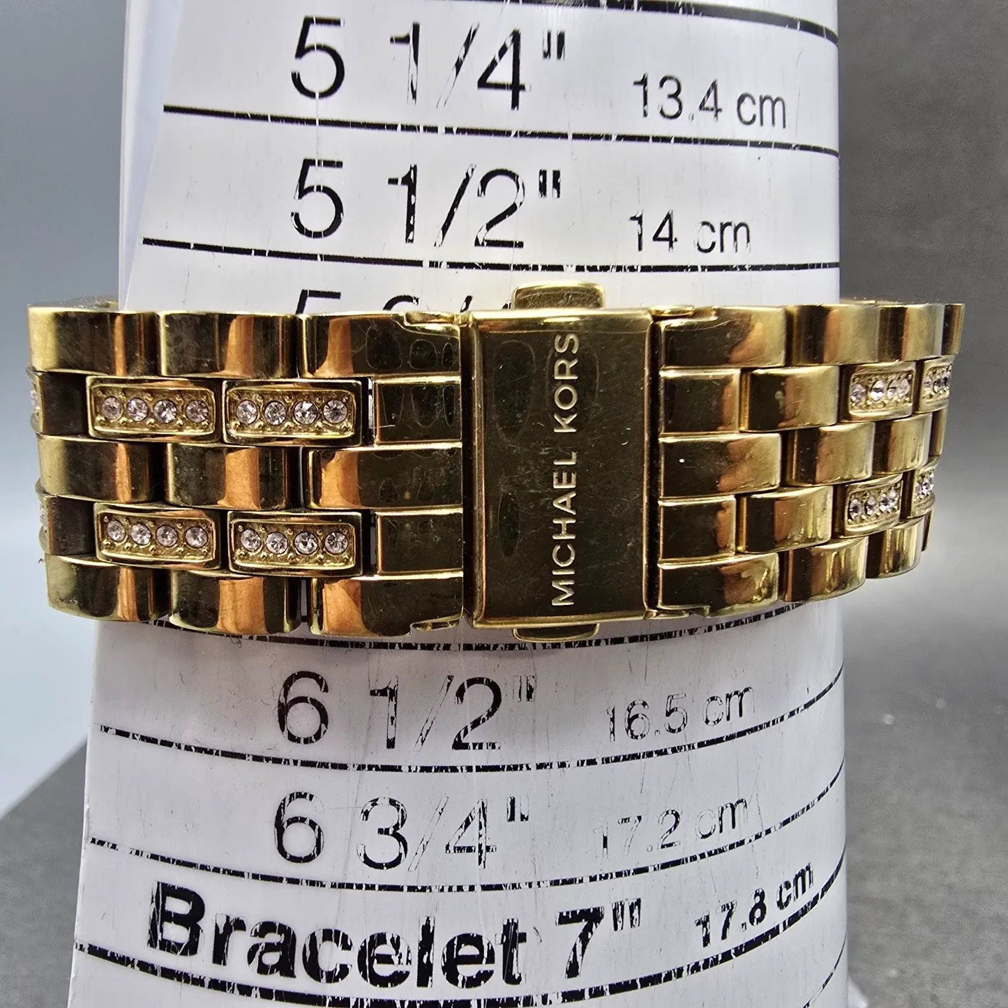 Michael Kors Nini Watch Women 35mm White Dial Gold Tone MK-3214 New Battery10
