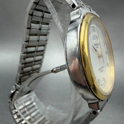 Casio Agent Watch Men 32mm Silver Dial Two Tone Daydate MTW-121 New Battery3