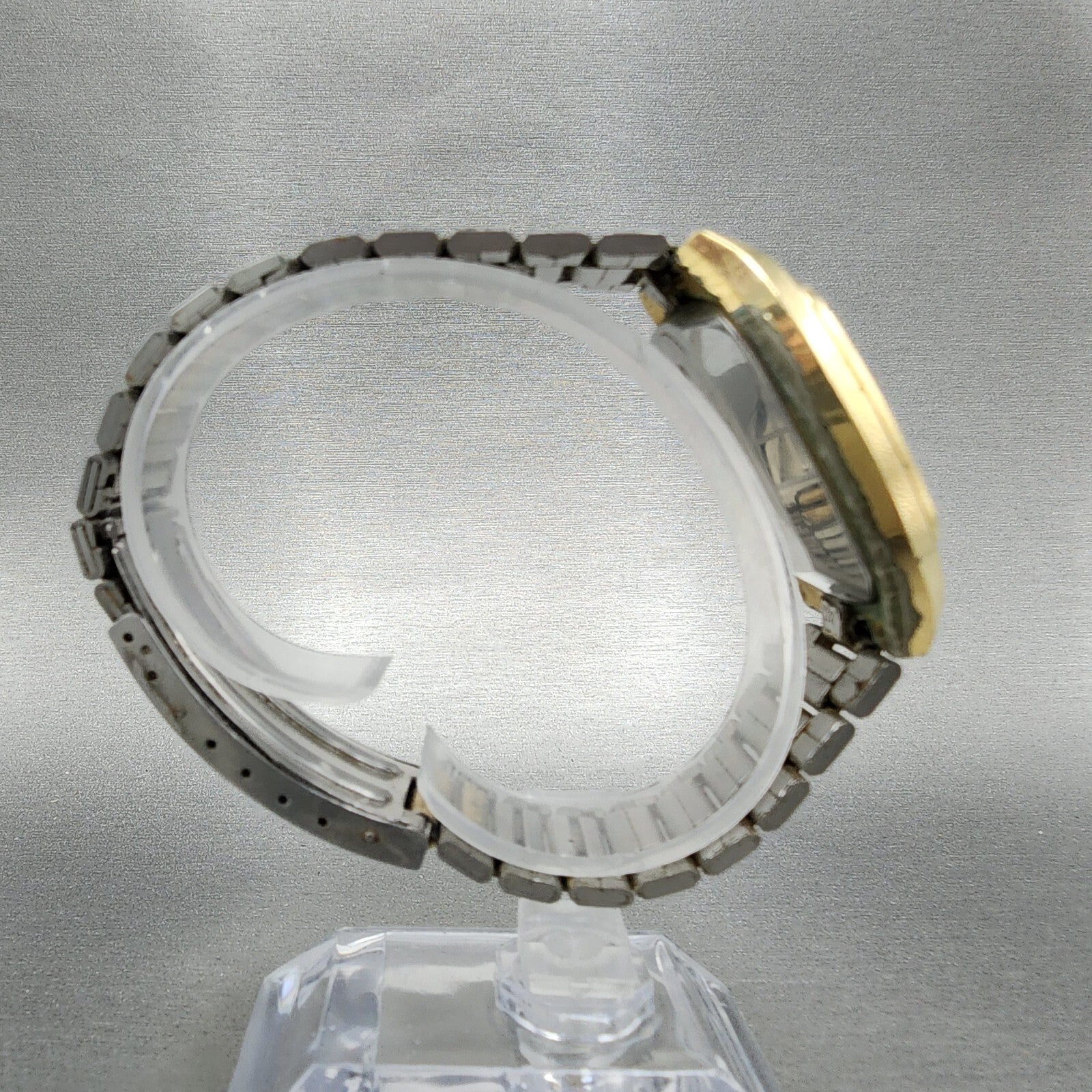 Seiko SQ Watch Men 36mm Gold Dial Gold Tone Rectangle Daydate 43365019 PARTS9