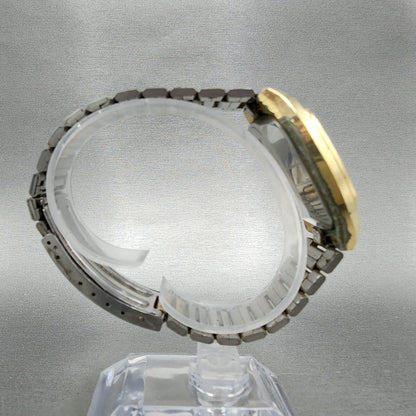 Seiko SQ Watch Men 36mm Gold Dial Gold Tone Rectangle Daydate 43365019 PARTS9