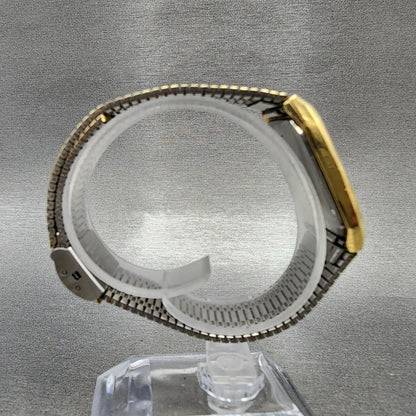 Seiko Tank Watch Men 26mm Gold Dial Gold Tone Rectangle 65305080 PARTS9