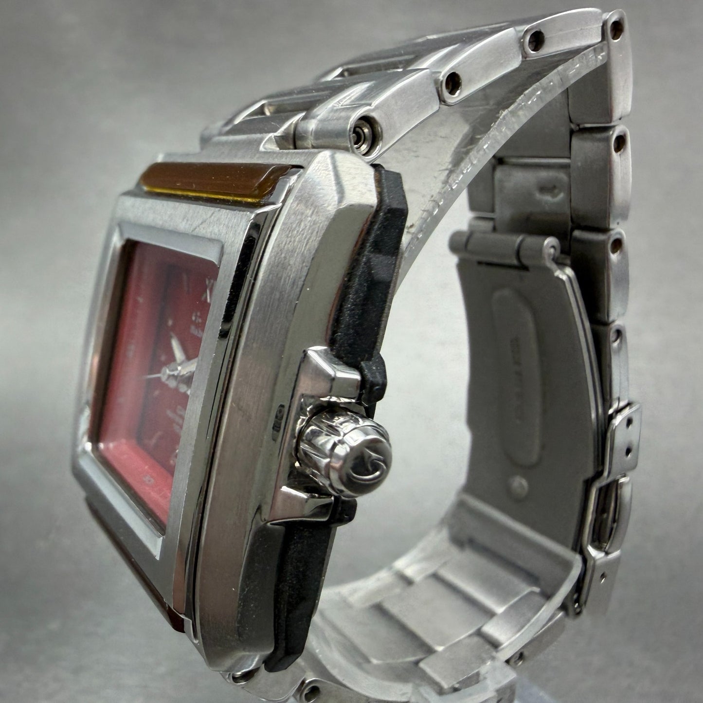 Casio Baby-G GMS Watch Women 29mm Red Dial Silver Tone Rectangle New battery2