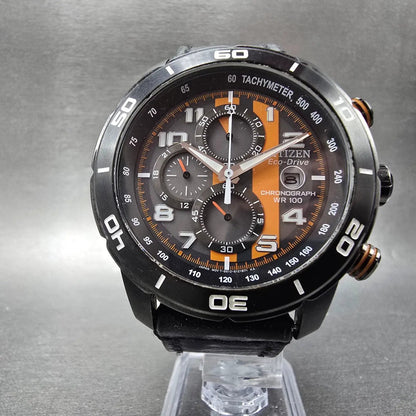 Citizen Eco-Drive Chronograph Dive Watch Men 45mm Gray Dial Black Tone Date Runs5