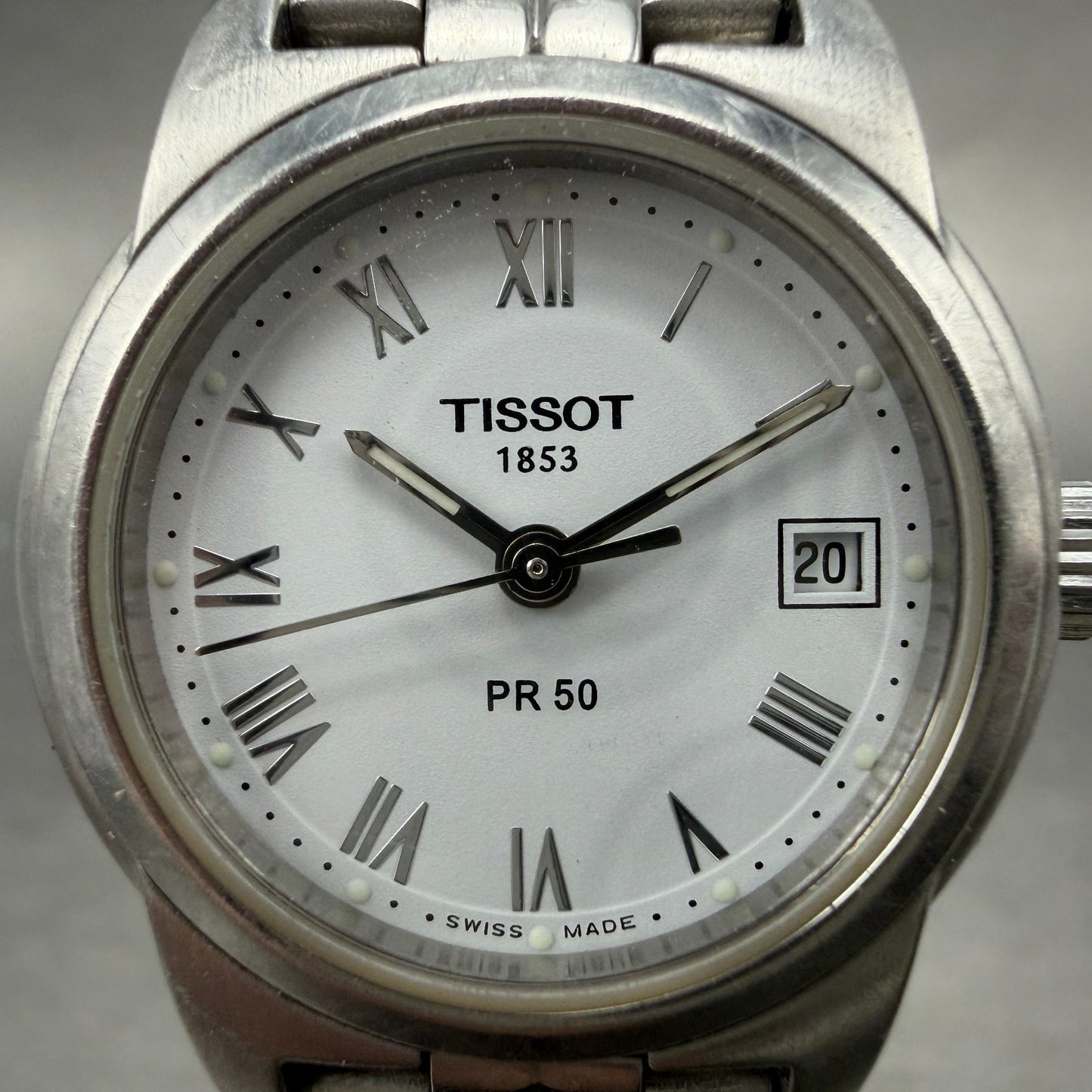 Tissot PR 50 Watch Women 25mm White Dial Silver Tone Date J326/426 New Battery1