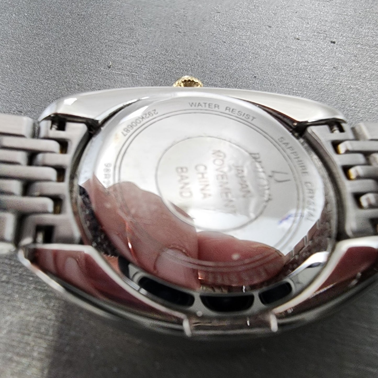 Bulova Diamond Watch Women 30mm Silver Dial Two Tone Diamond Bezel Round 98R2969