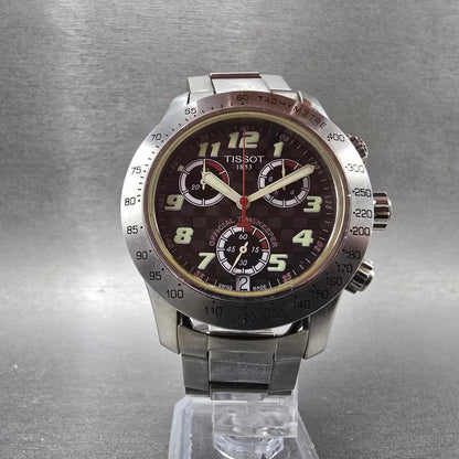 Tissot V8 Chronograph Watch Men 40mm White Dial Silve rDate MotoGP 2003 New Batt5