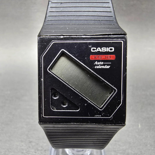 Casio FS-10 Watch Men 26mm Black Dial Black Tone Calendar PARTS0