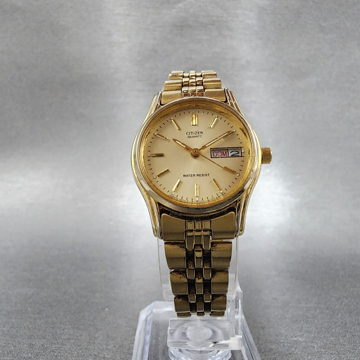 Citizen Watch Women 23mm Champagne Dial Gold Tone Daydate 6000S38231 New Batt5