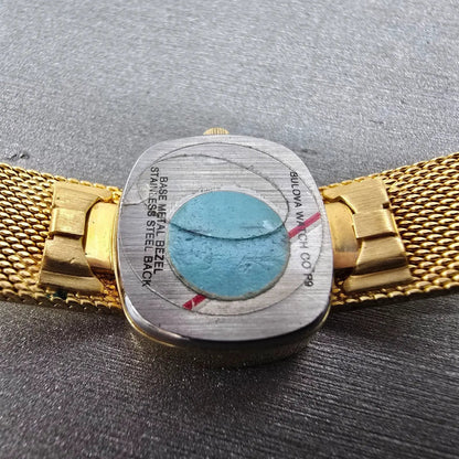 Bulova Accutron Watch Women 20mm Champagne Dial Gold Tone Rectangle P9 PARTS10