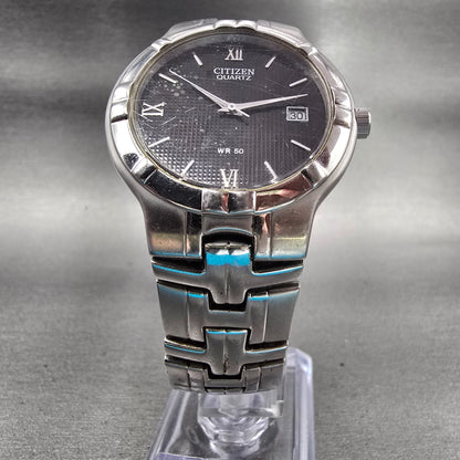 Citizen Watch Men 35mm Black Dial Silver Tone Date Round 2510-S047536 New Batt5