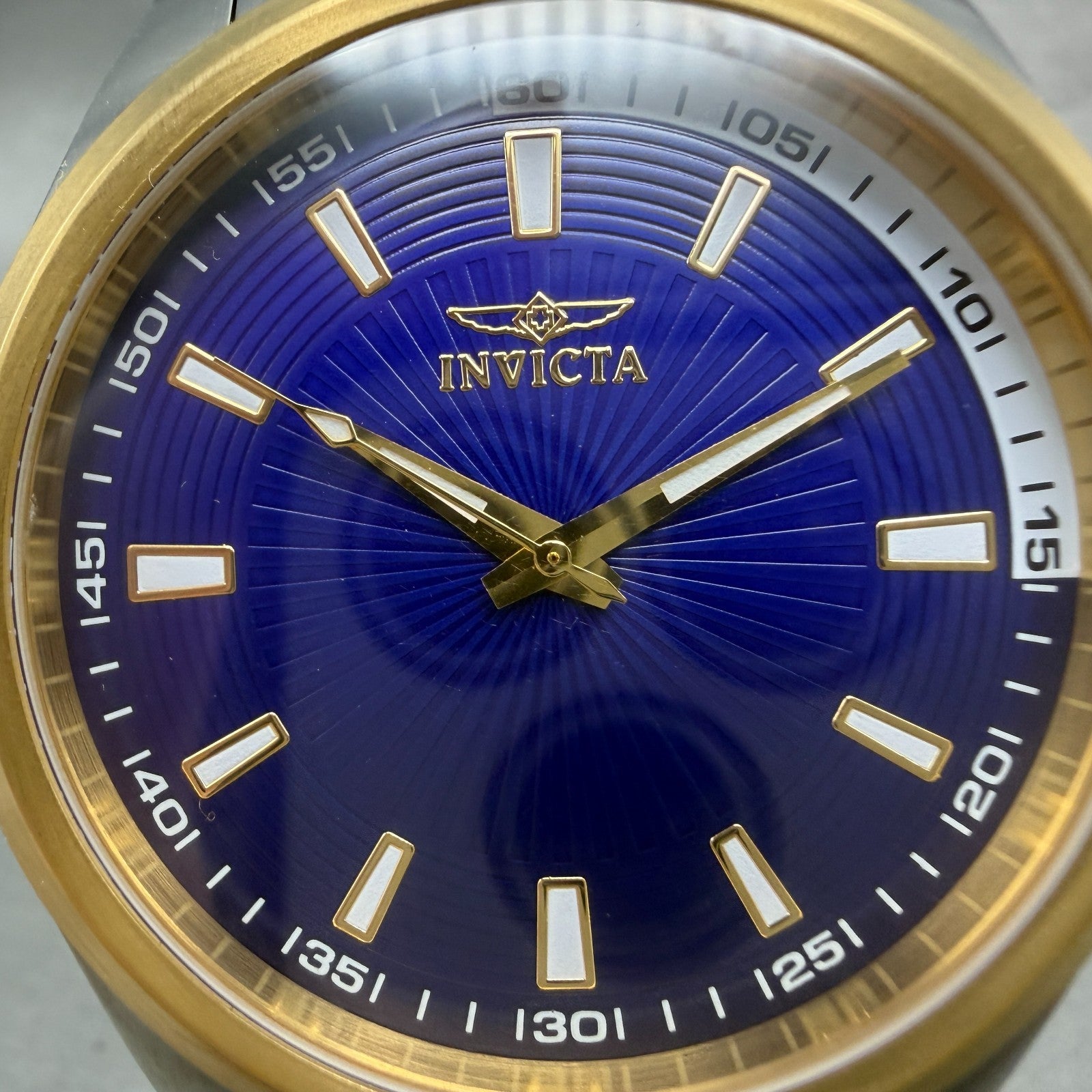 Invicta Specialty Watch Men 45mm Blue Dial Two Tone Round 12828 New Battery2