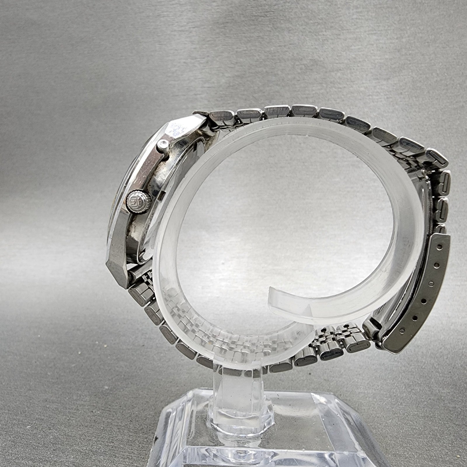 Orient AAA Deluxe Watch Men 37mm White Dial Silver Tone Daydate Cushion PARTS6