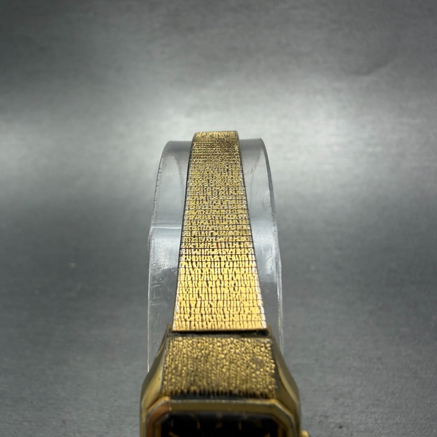 Seiko Tank Watch Women 17mm Brown Dial Gold Tone Rectangle 5420-5019 New Batt B24