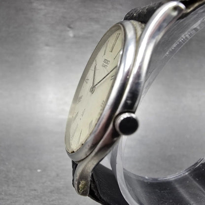 Seiko Watch Men 33mm White Dial Silver Tone Round Vintage 43-0091 PARTS NINJK3