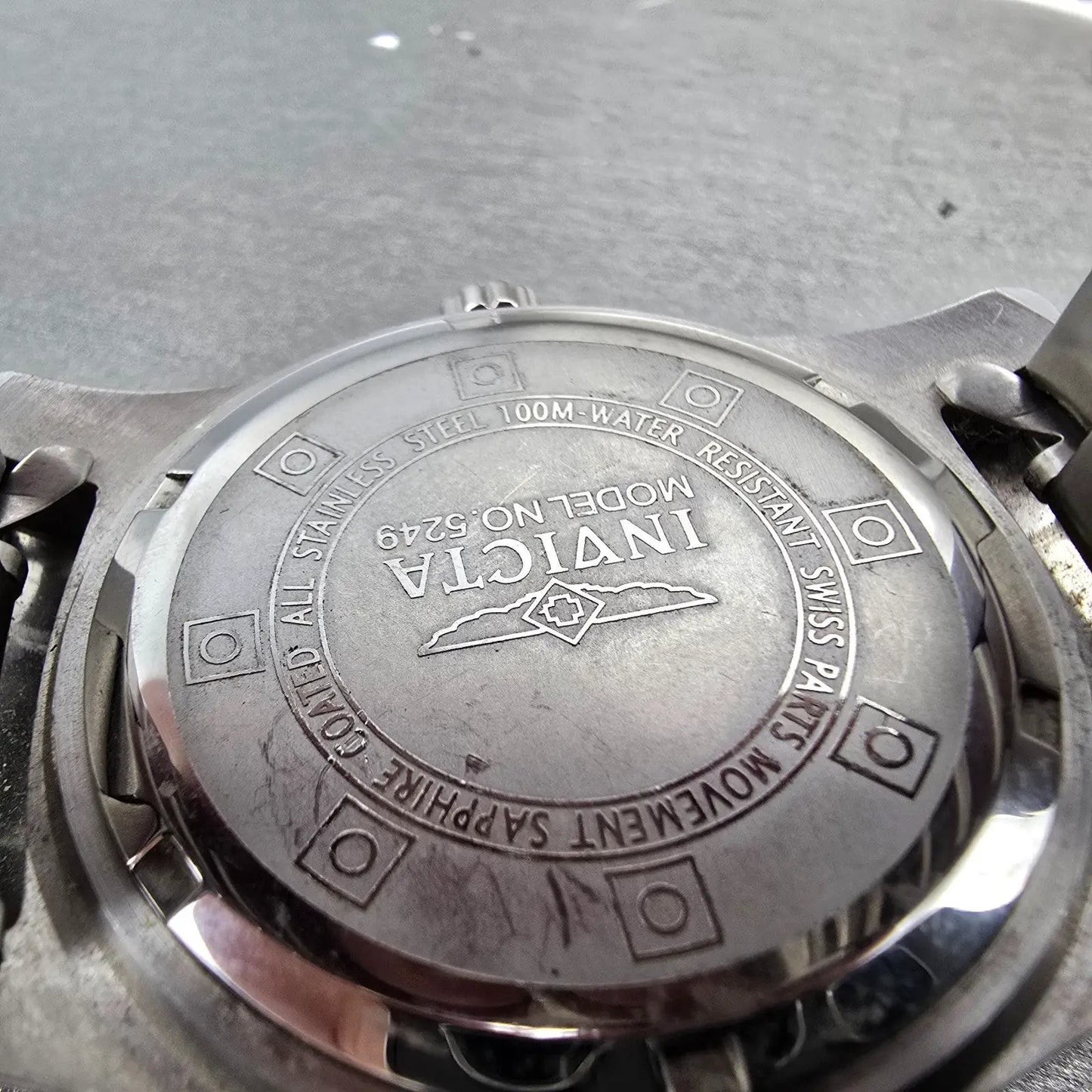 Invicta Dive Watch Men 44mm White Dial Silver Tone Daydate 5249 New Battery9