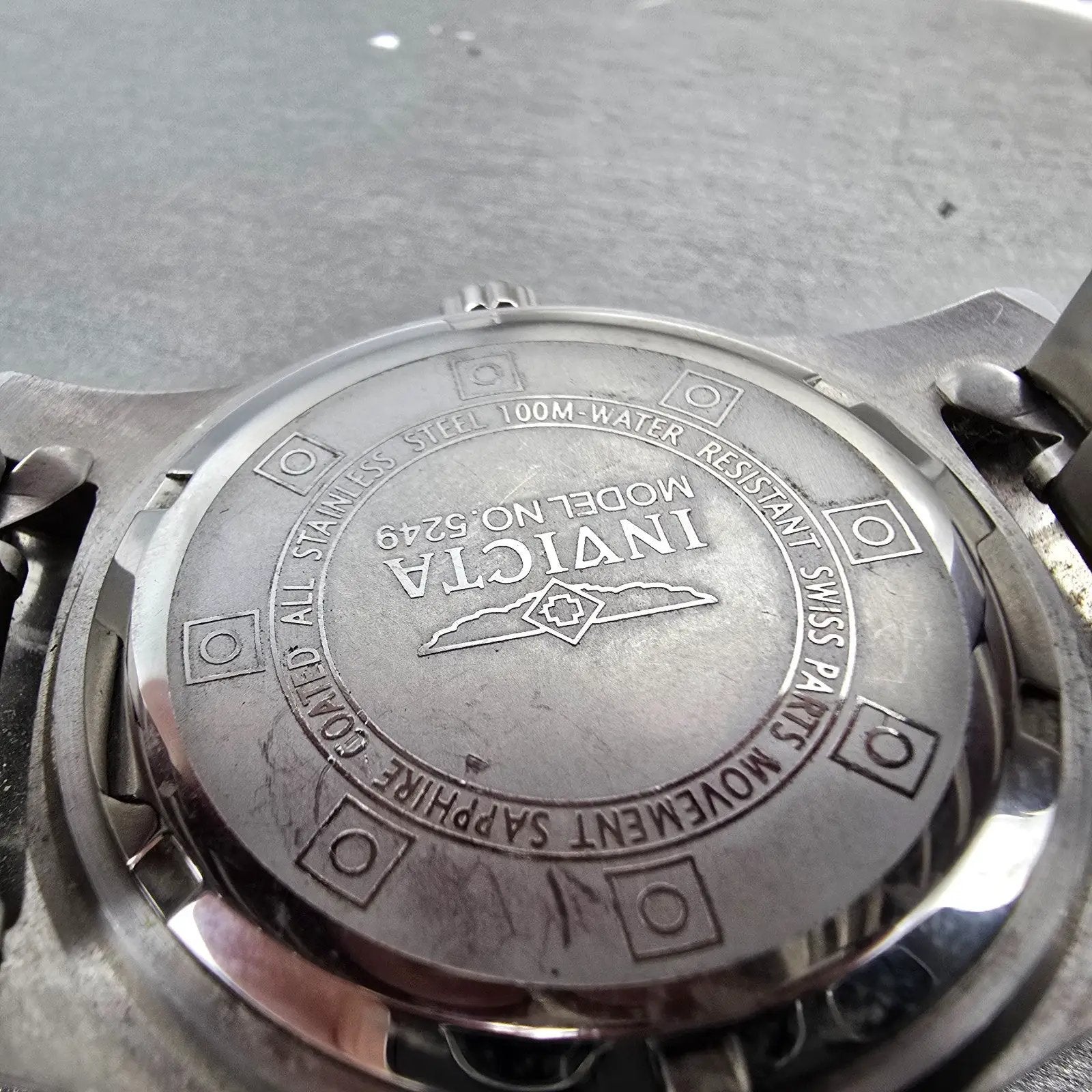 Invicta Dive Watch Men 44mm White Dial Silver Tone Daydate 5249 New Battery9