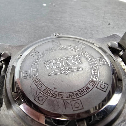 Invicta Dive Watch Men 44mm White Dial Silver Tone Daydate 5249 New Battery9