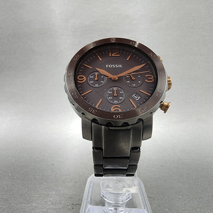 Fossil Chronograph Watch Women 39mm Black Dial Gray Tone Date AM4431 New Battery5