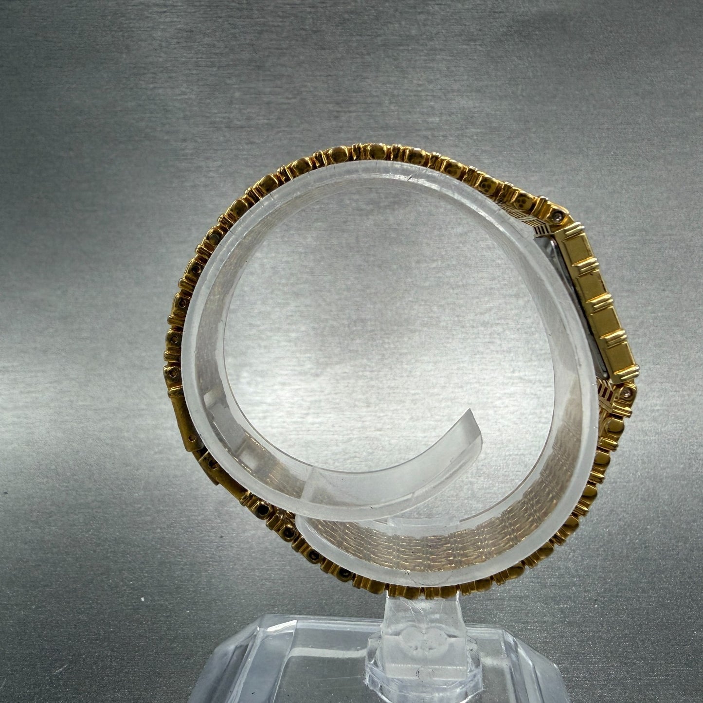 Seiko Tank Watch Women 12mm Champagne Dial Gold Tone 2e20-5079 New Battery 5128