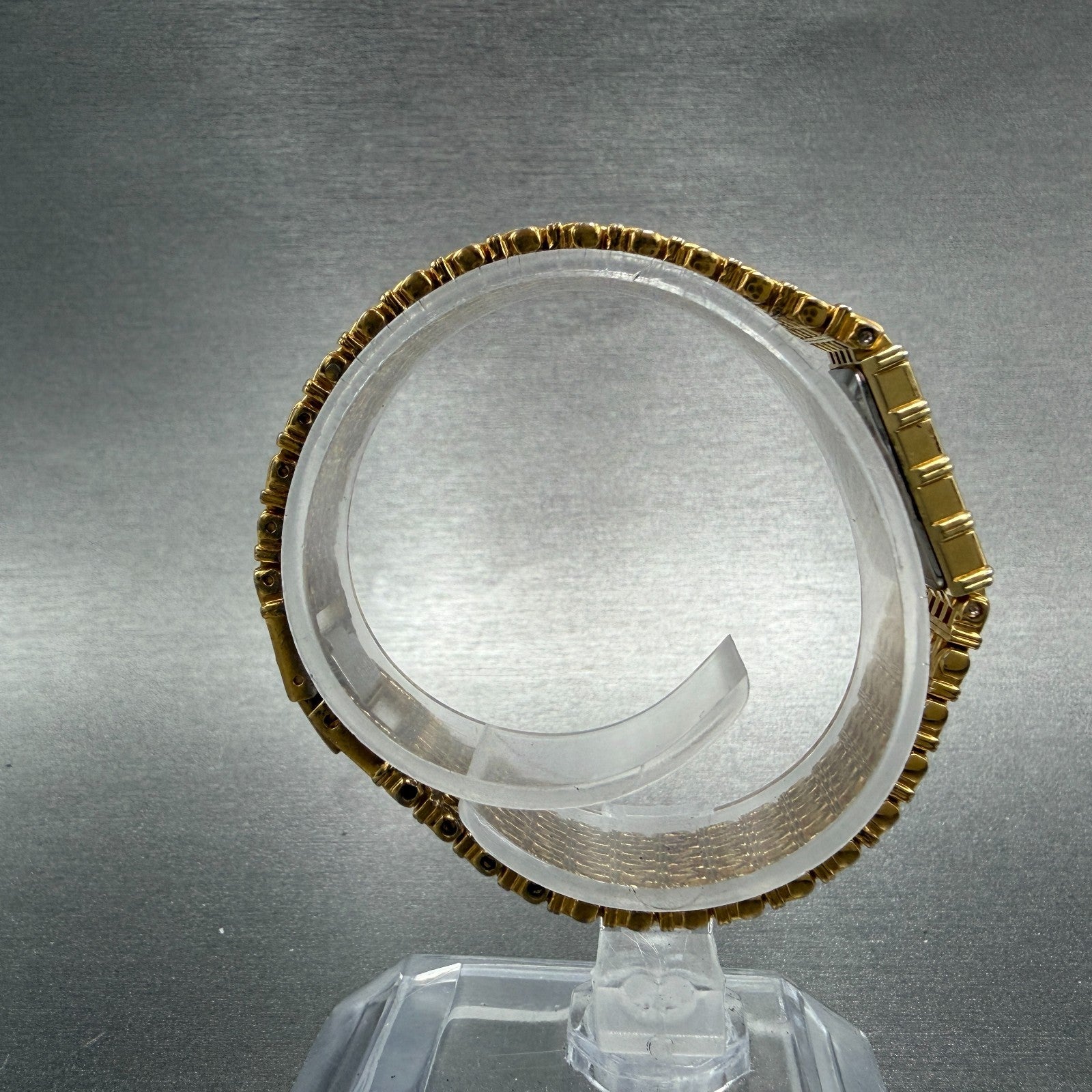 Seiko Tank Watch Women 12mm Champagne Dial Gold Tone 2e20-5079 New Battery 5128