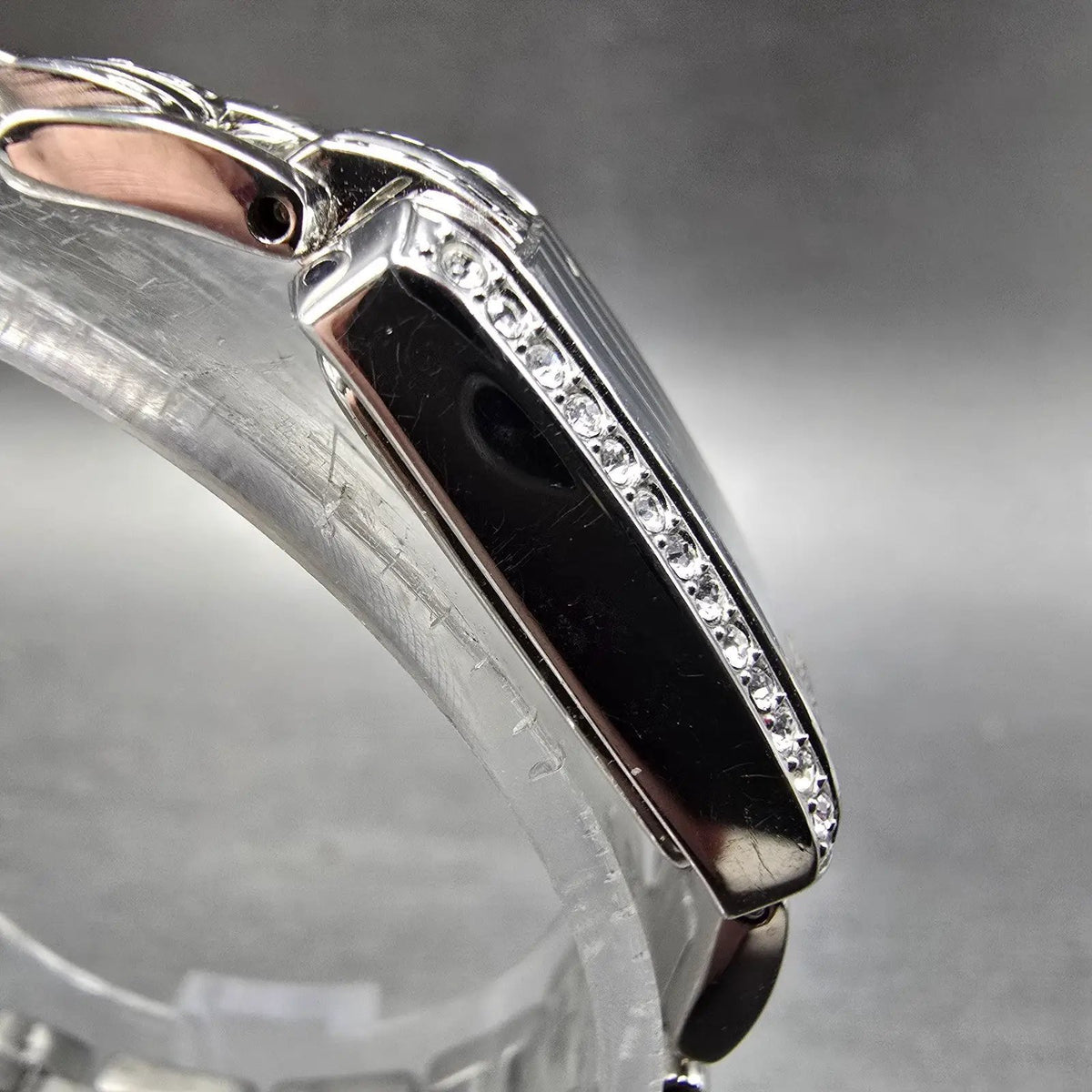 Citizen Eco-Drive Tank Watch Women 15mm MOP Dial Silver EG2680-61D Runs Crystals3