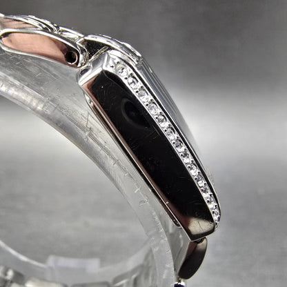 Citizen Eco-Drive Tank Watch Women 15mm MOP Dial Silver EG2680-61D Runs Crystals3