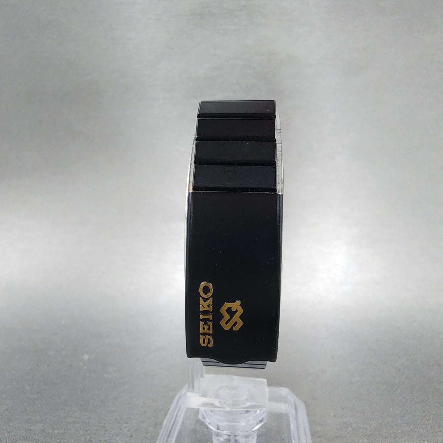 Seiko Watch Women 22mm Analog Digital Black Tone Rectangle E0295619 New Bat ABC7