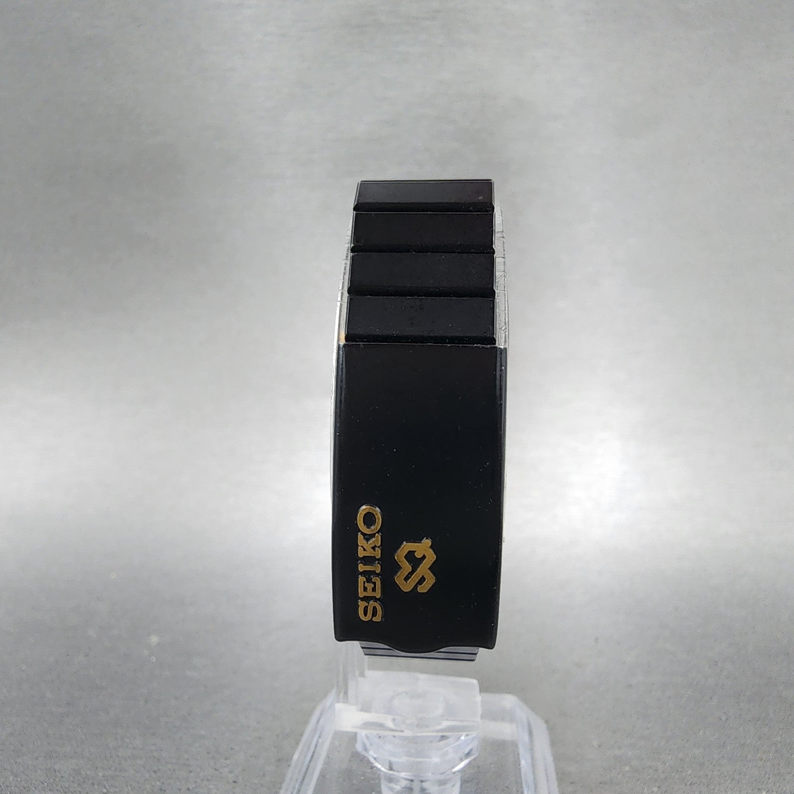 Seiko Watch Women 22mm Analog Digital Black Tone Rectangle E0295619 New Bat ABC7