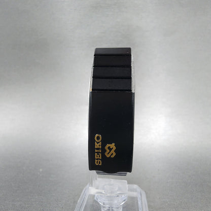 Seiko Watch Women 22mm Analog Digital Black Tone Rectangle E0295619 New Bat ABC7