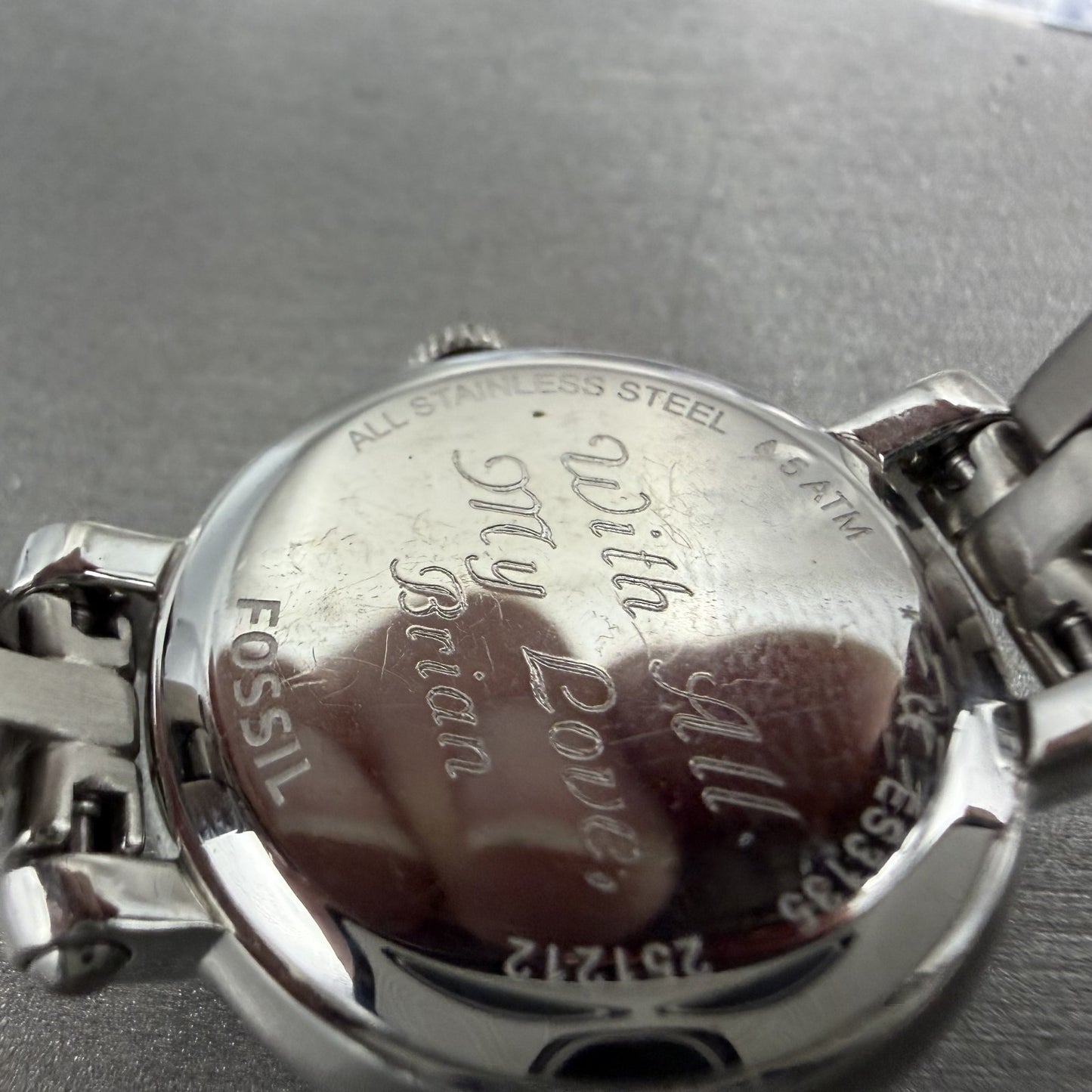 Fossil Heather Watch Women 26mm White Dial Silver Tone Date Round ES3135 NewBat9