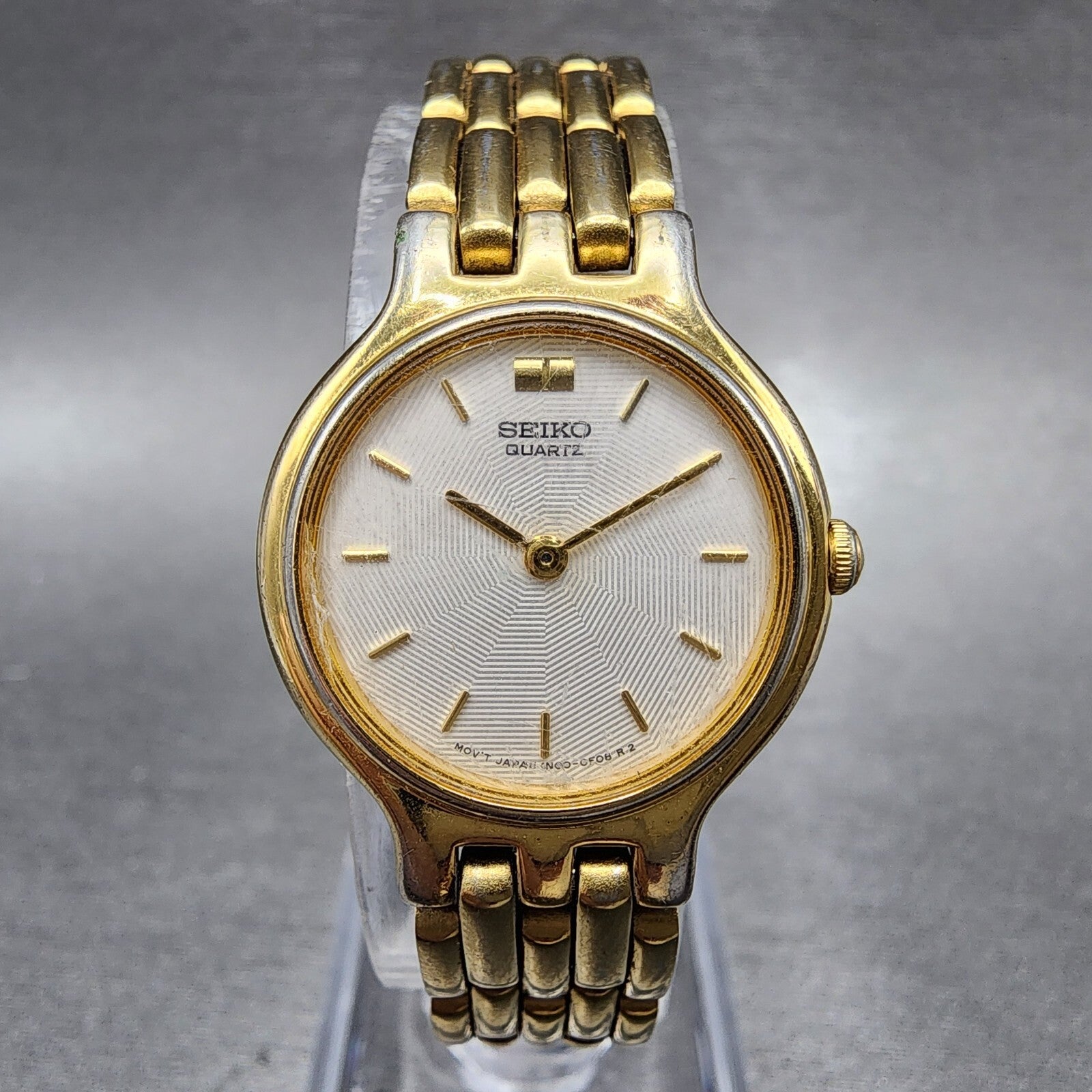 Seiko Watch Women 22mm White Dial Gold Tone Round 1n000a99 New Battery0