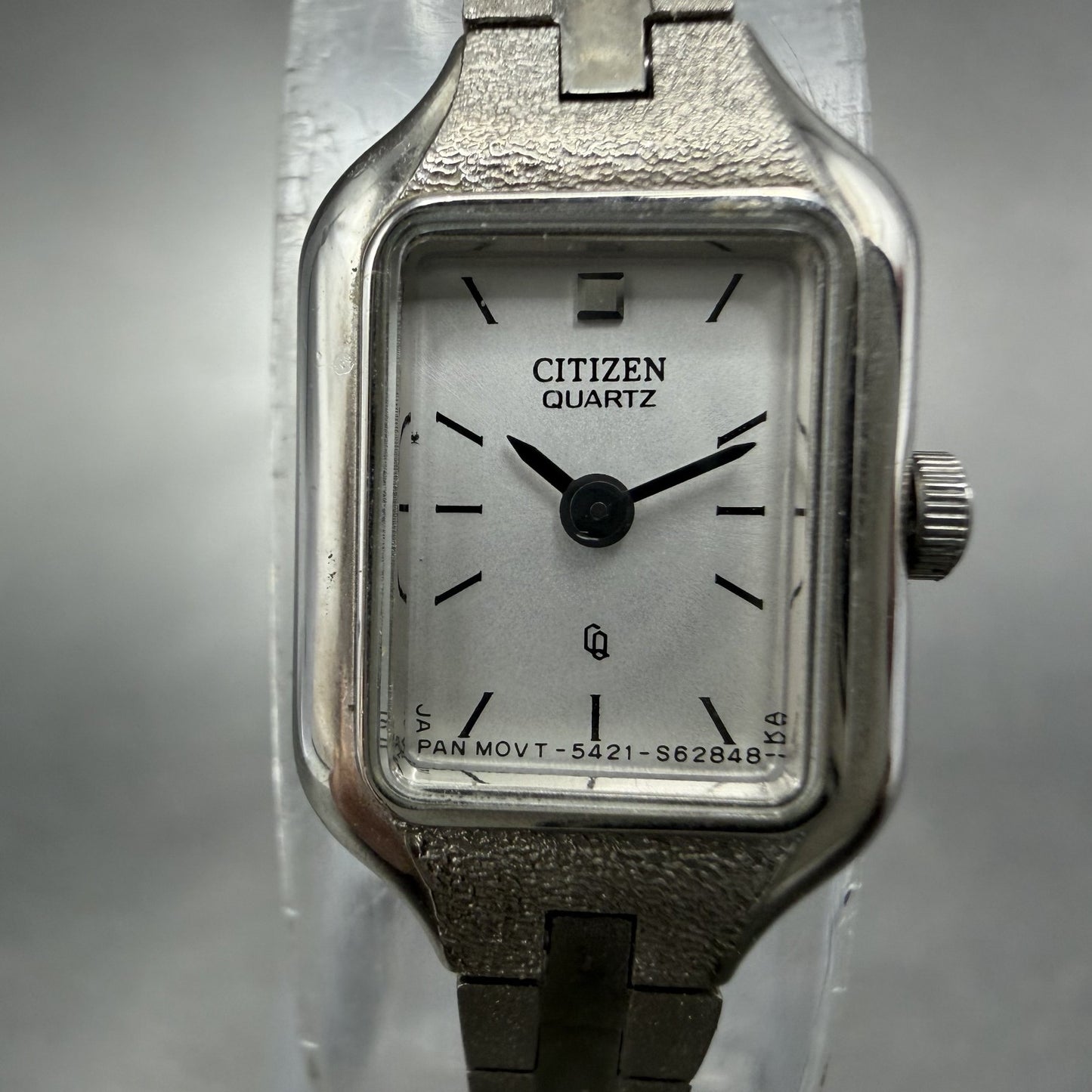 Citizen CQ Watch Women 13mm Silver Dial Silver Tone Rectangle New Battery ABCnjh1