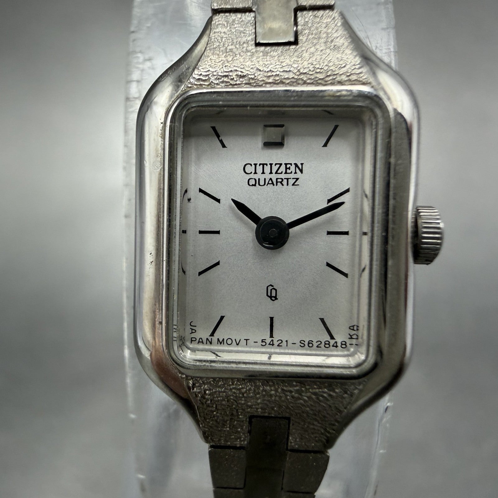 Citizen CQ Watch Women 13mm Silver Dial Silver Tone Rectangle New Battery ABCnjh1