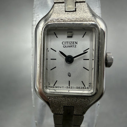 Citizen CQ Watch Women 13mm Silver Dial Silver Tone Rectangle New Battery ABCnjh1