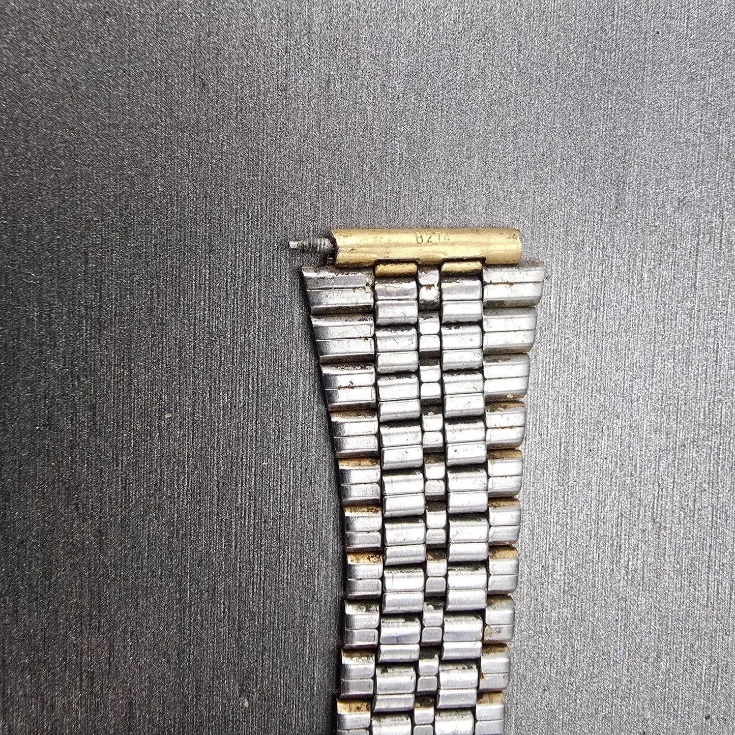 Seiko SQ Bracelet 17mm Stainless Steel Two Tone Tri Folding Clasp VTG Japan B2749