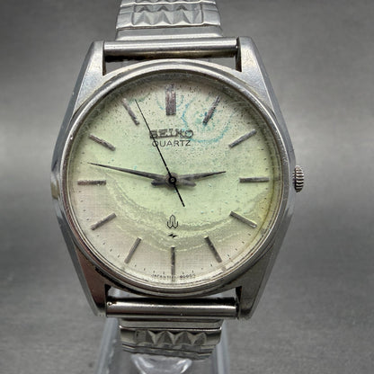 Seiko Watch Men 35mm White Dial Silver Tone 7121-800 Round VTG PARTS0