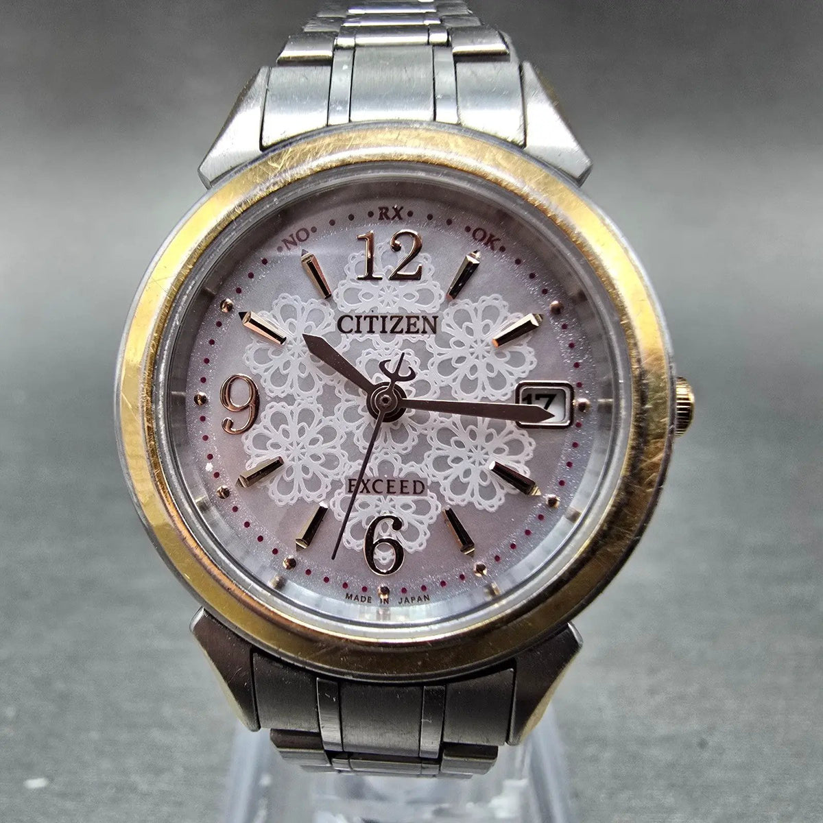 Citizen Exceed Watch Women 26mm MOP Dial Two Tone Atomic Solar H050 PARTS0
