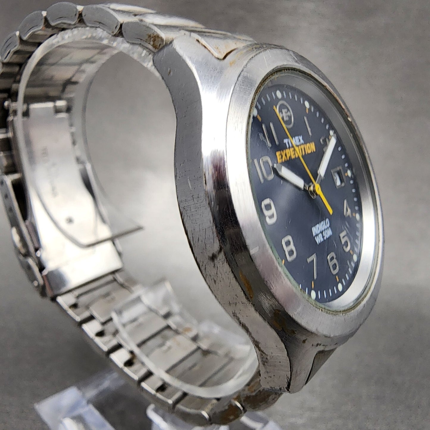 Timex Expedition Watch Men 38mm Blue Dial Silver Tone Date READ!!!!! New Battery3