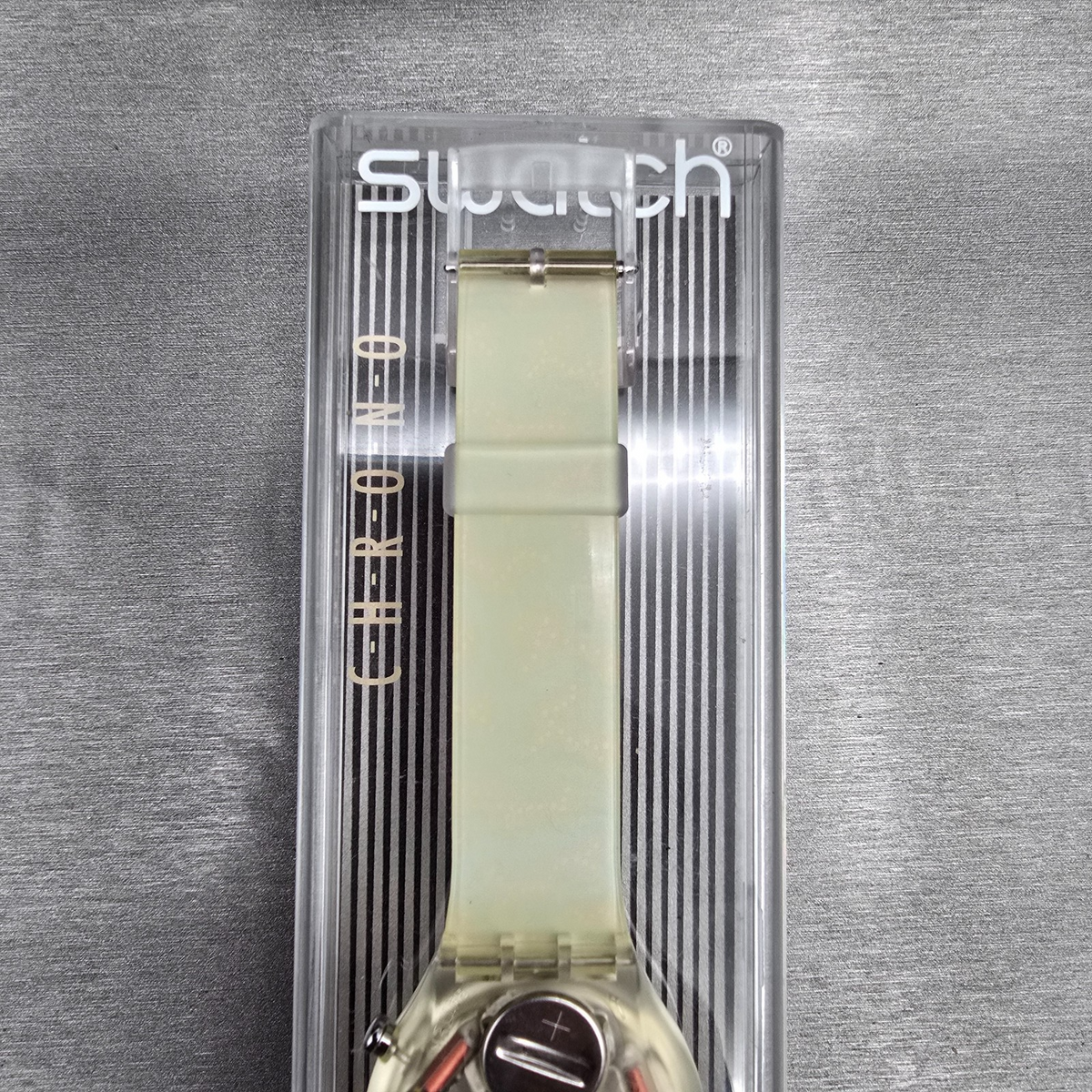 Swatch Chrono Wild Card Watch Men 37mm Blue Dial Clear Case SCK100 New Batt NOS9