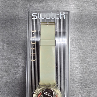 Swatch Chrono Wild Card Watch Men 37mm Blue Dial Clear Case SCK100 New Batt NOS9