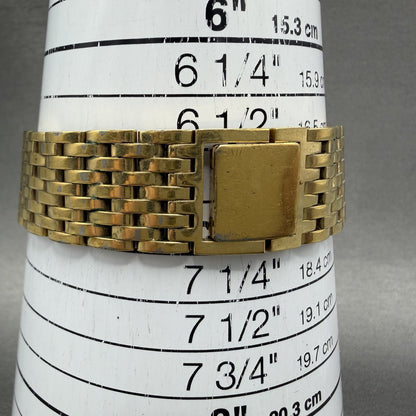 Wittnauer QWR Tank Watch Men 23mm Gold Dial Gold Tone Rectangle New Battery ABC10