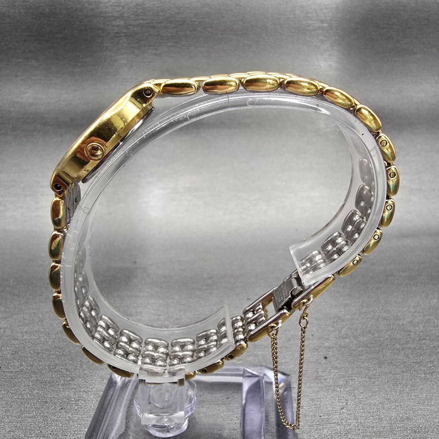 Seiko Creo Watch Women 22mm Champagne Dial Gold Tone Round 2P21-0250 New Battery6