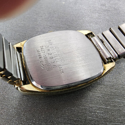 Seiko Watch Women 21mm White Dial Gold Tone Date 2a225080 New Battery READ!!!!!9