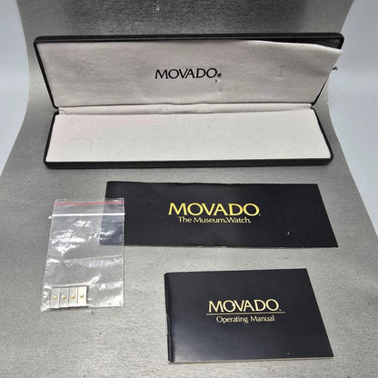 Movado Museum Watch Men 32mm Black Dial Two Tone 86-A2-876Y New Battery W/Box13