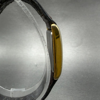 Vega Junction Club Tank Watch Women 18mm White Dial Gold Tone Rectangle New Batt3
